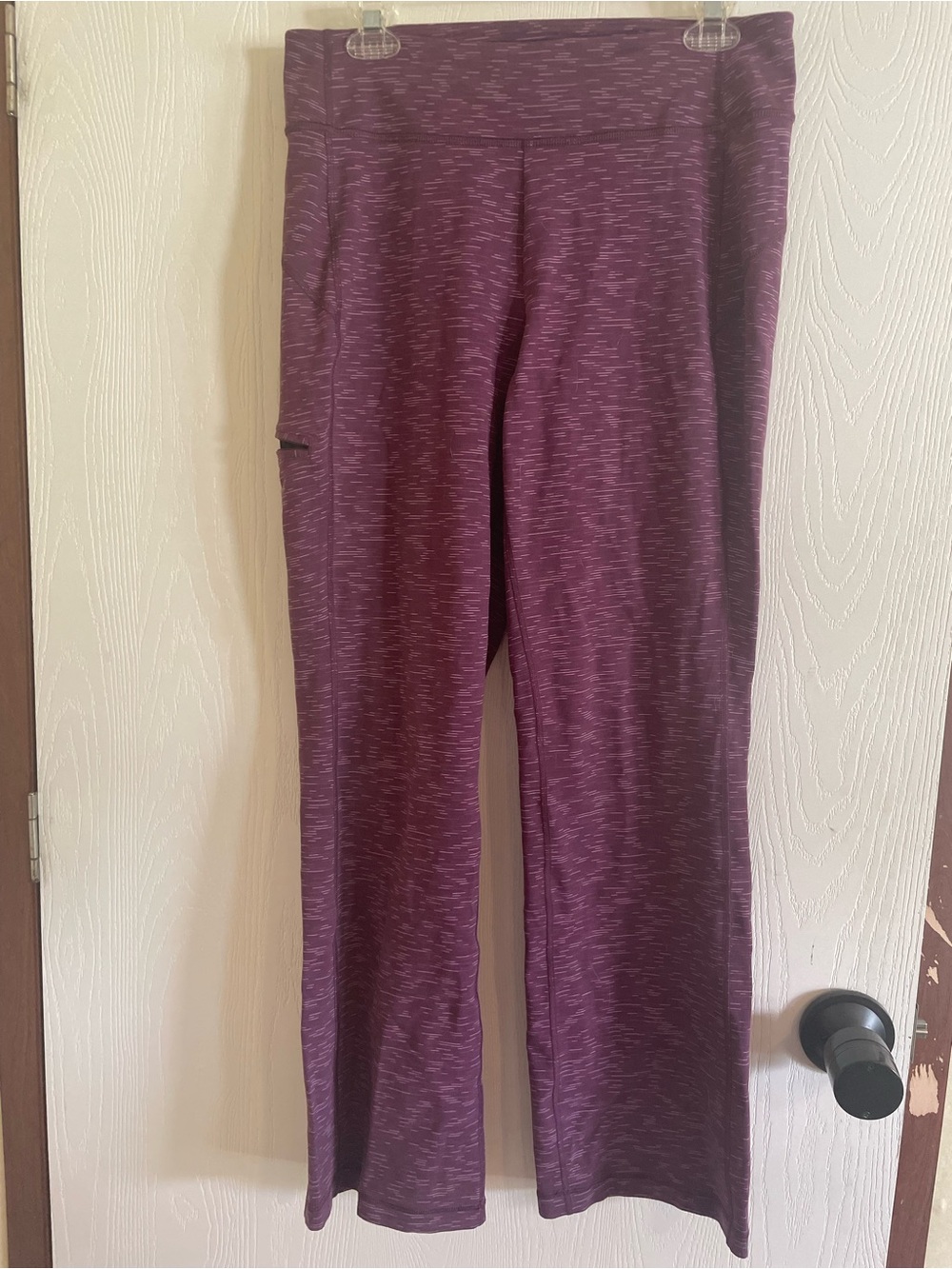 Duluth Trading Co Women's NoGA Stretch Pants Medium M x 31 Space Dye Purple